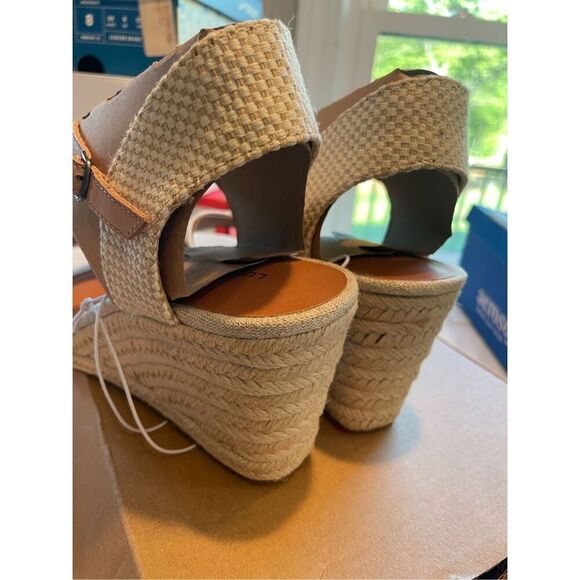 NIB Lucky Brand Maeylee Espadrille Wedge Sandals in Natural Platinum - Picture 7 of 7
